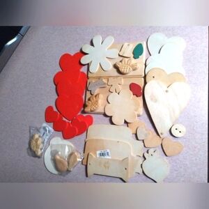 Lot of wooden shapes